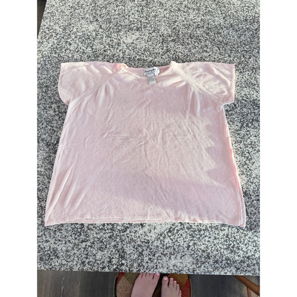 Joseph A. Sweaters - Joseph A Pink Silk Knit Short Sleeve‎ Top Womens 2X Lightweight Minimalist